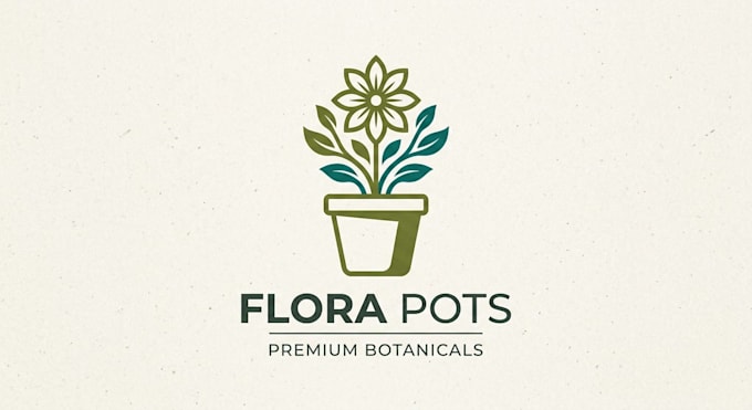 design a beautiful and creative flower pot logo