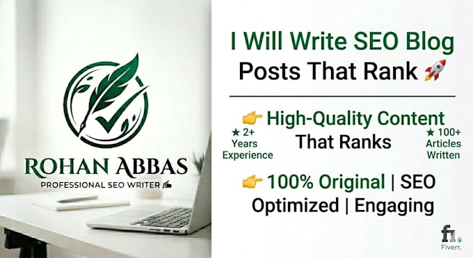 write SEO optimized blog posts and articles for your website