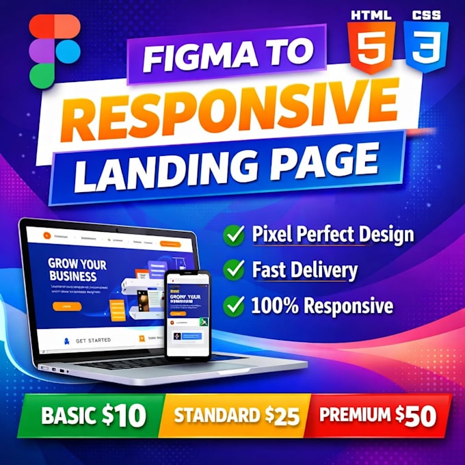 Convert figma to html responsive website pixel perfect by Rajibaladev ...