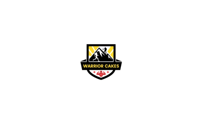 design awesome classic warrior cakes logo