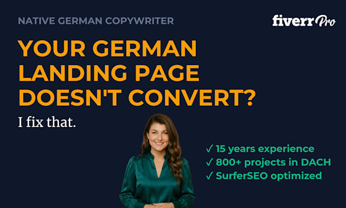write high converting german landing page copy