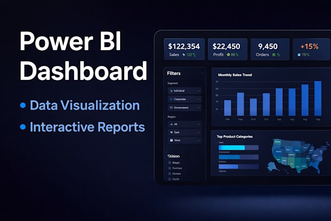 Create interactive power bi dashboard with insights by Devgjjr | Fiverr