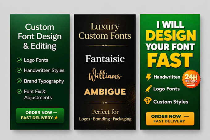 design custom font, typography, typeface for you in ttf, otf and wof