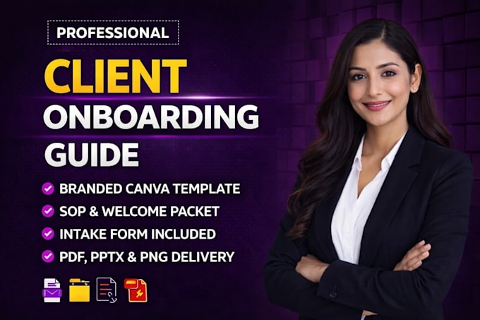 Design a branded client onboarding guide, sop, and business welcome ...