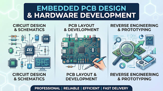 Do embedded pcb design, circuit design, reverse engineering hardware ...