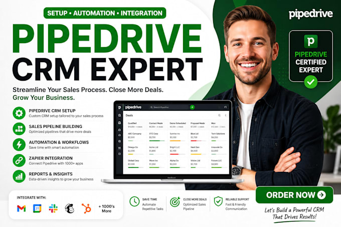 setup pipedrive CRM automation apollo io sales pipeline and zapier integration