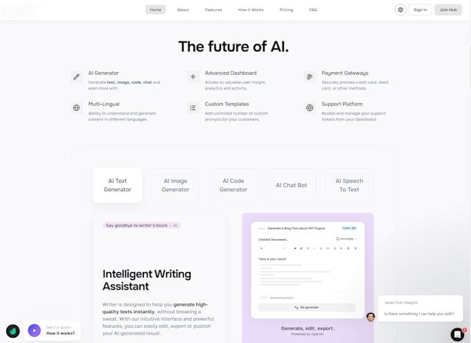 build a professional website  saas