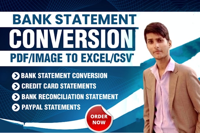 convert bank statements PDF to CSV, excel within few hours
