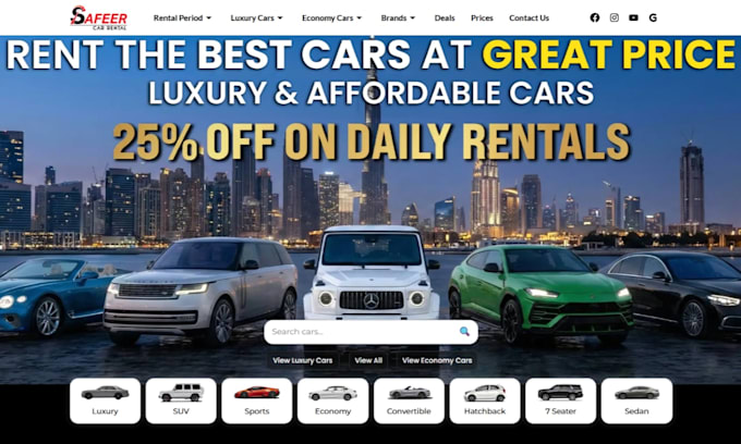 create a wordpress car rental website or car dealership website