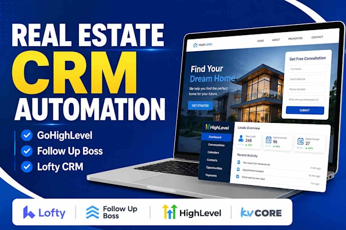 real estate crm lofty crm gohighlevel crm follow up boss website crm automation