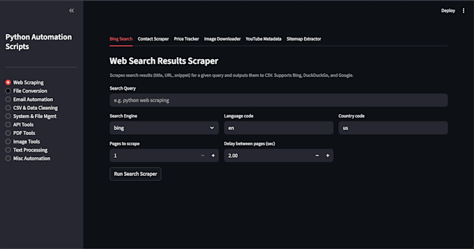 Give you 50 ready made python automation scripts with ui by Amiramer663 ...