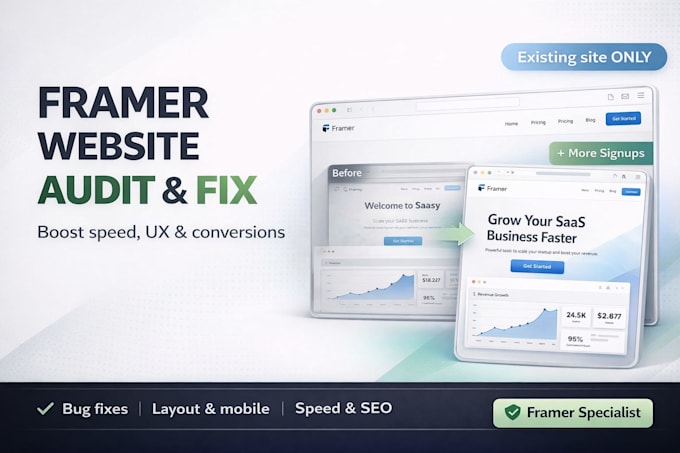 audit, fix bugs and boost conversions on your framer website framer landing page