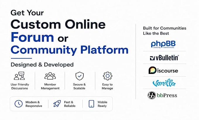 get your custom online forum or community platform designed and developed