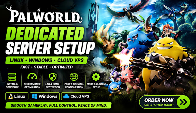 setup palworld dedicated server on linux, windows, vps, or cloud hosting