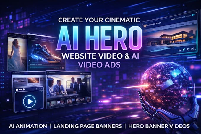 cinematic ai website hero video for your landing page ai website video