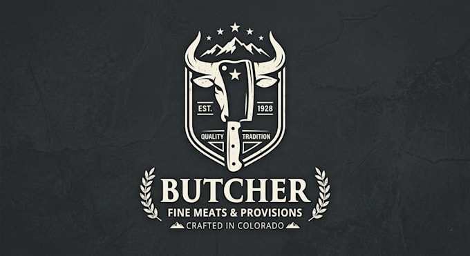 design a bold and professional butcher logo