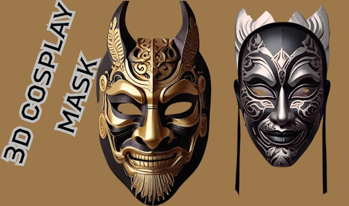 design realistic 3d mask models for cosplay, horror, and 3d printing