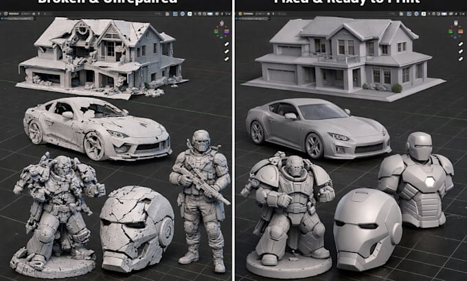 stl file repair fix edit custom modification 3d scan cleanup stl split 3mf print