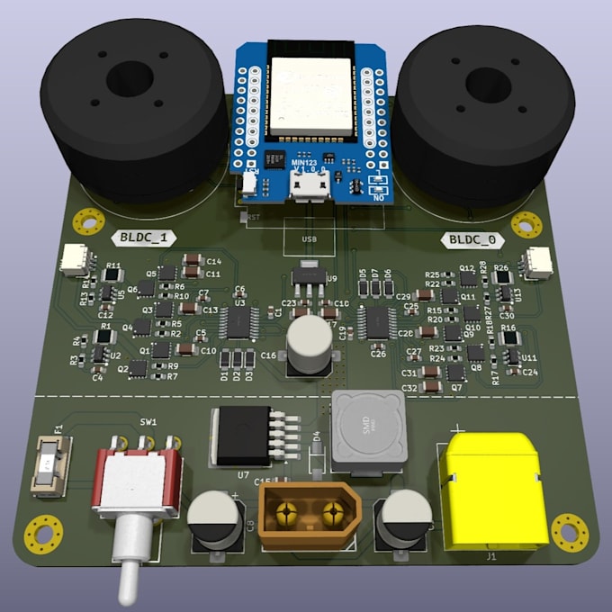 design custom esp32 pcb with wifi, bluetooth and schematic and enclosure