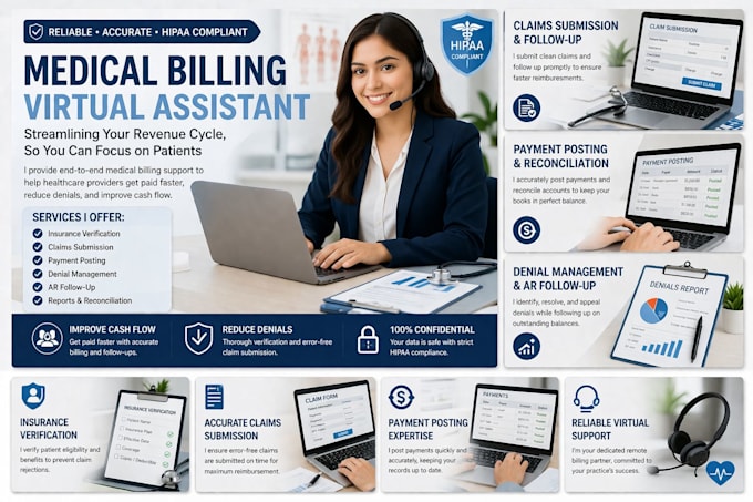 provide ar follow up and rcm services