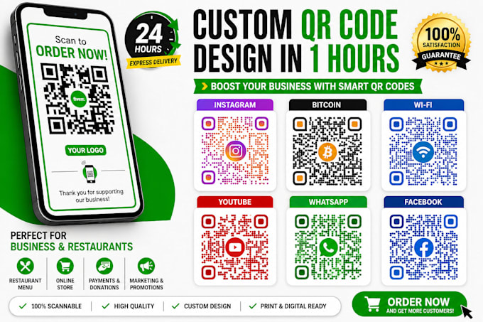 create custom branded qr codes for your business menu or portfolio