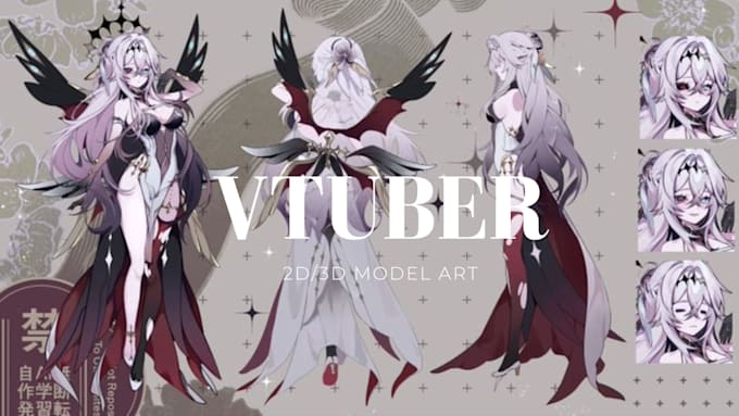 custom 3d vtuber model, live2d rigging anime, chibi fast pro commission
