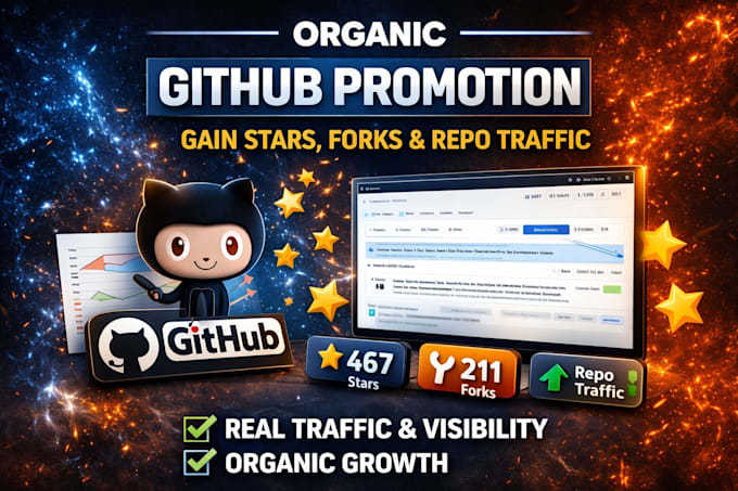 do organic github promotion to gain stars fork repo traffic