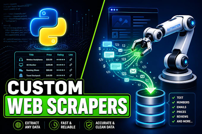 build custom python automation scripts and web scrapers