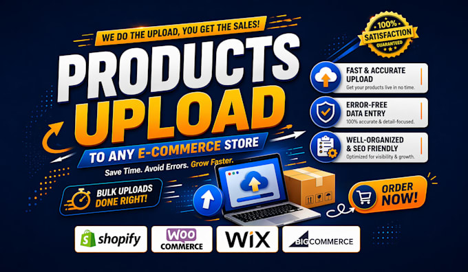 do product upload to your shopify, woocommerce and wix store