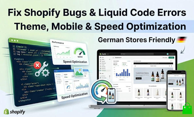 Fix shopify bugs liquid code errors theme issues mobile speed for ...