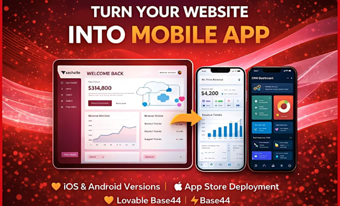 convert lovable base44 website to ios and android app with capacitor, supabase