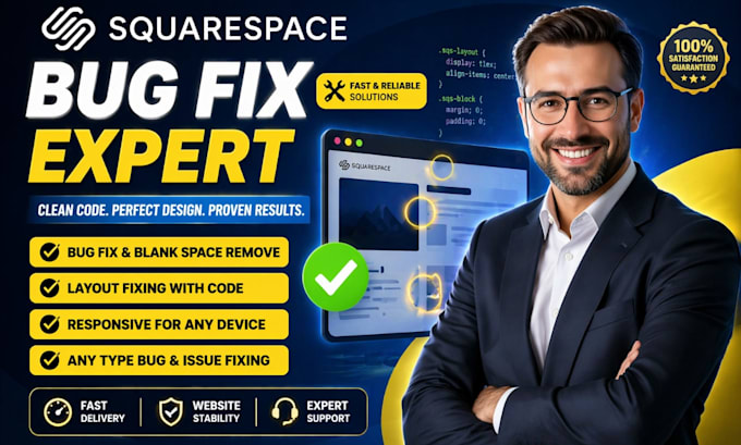 fix squarespace bugs, website performance, broken layouts or website errors