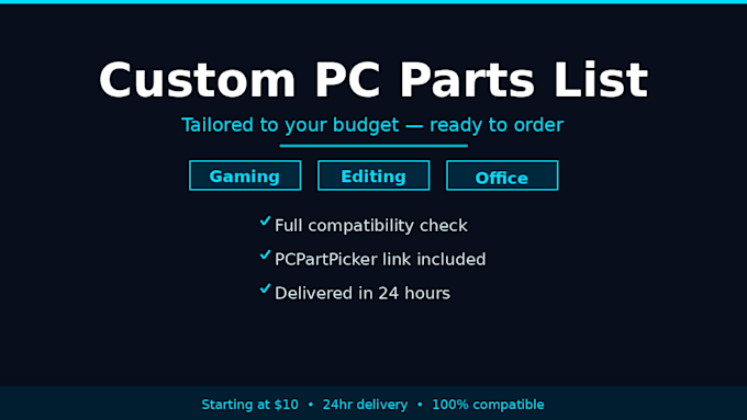 create a custom PC parts list for your budget
