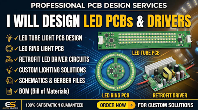 Conception de pcb pour tube led, pcb pour anneau led, pilote led de ...