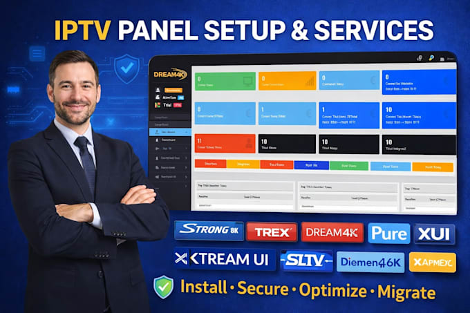 Configurar panel admin xui, servidor xtream ui, strong8k, dream4k y ...