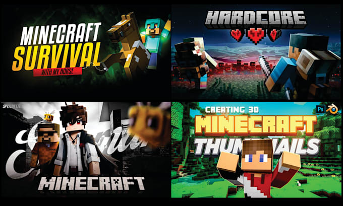 create custom minecraft game art, skins, thumbnails and server graphics