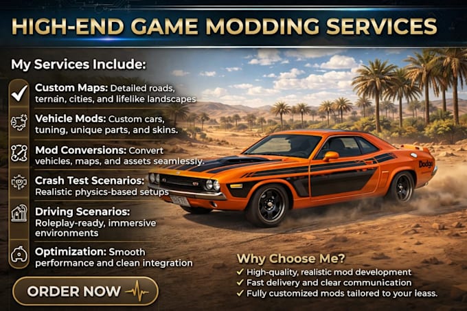 develop realistic beamng drive maps, vehicles and physics setups
