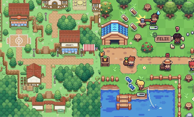 2d top down pixel art tileset tilemap rpg game map background asset 16bit 32bit