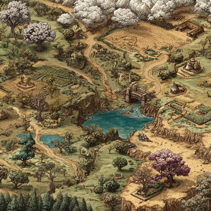 Draw a detailed hand drawn fantasy map for your dnd or rpg world by ...