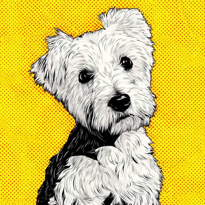 draw animal pop art dog cat pet potrait