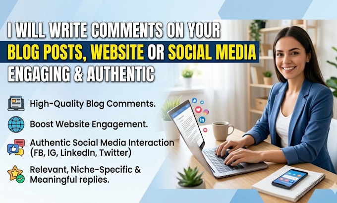 write comments on your blog posts, website or social media posts