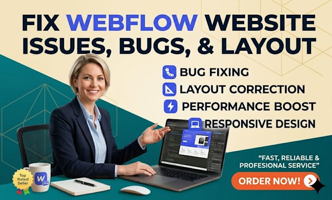 Fix webflow website issues bugs and layout problem fast by Jaybbyjosh ...