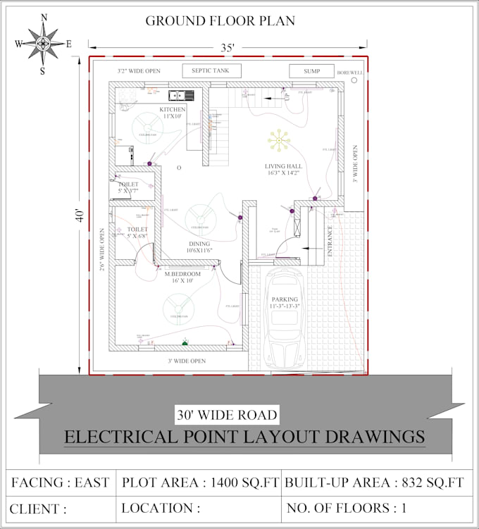 Design 2d house floor plan in autocad with dimensions by Sudhaarchitect ...