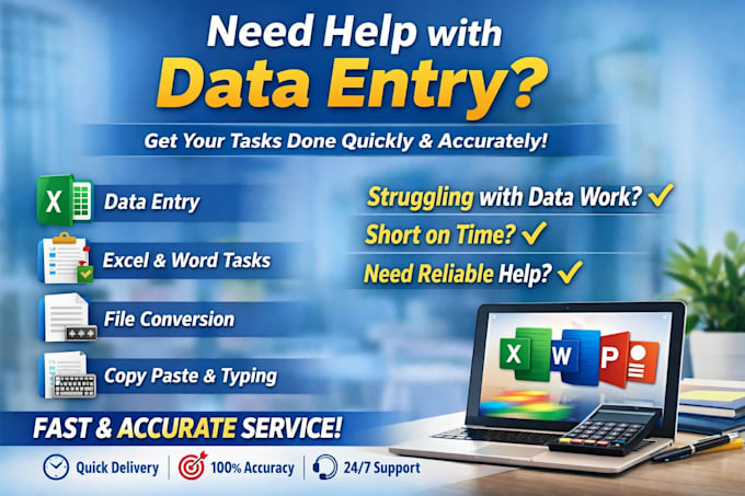 professional data entry, typing, and ms office work