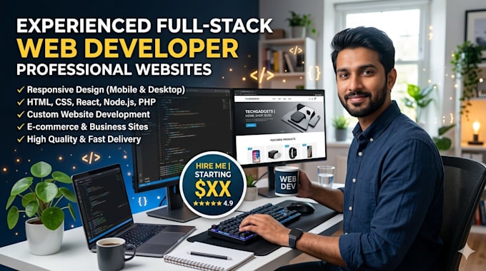 design and develop a responsive website using HTML, CSS, javascript