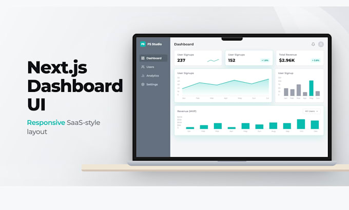 Concevez votre interface dashboard next.js pour saas ou outils d ...