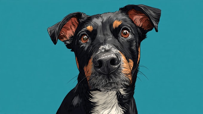 draw cartoon digital pet and human portrait