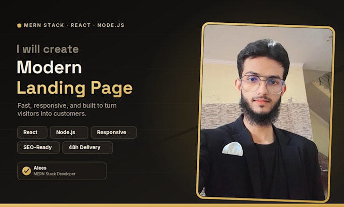 create a responsive landing page using HTML CSS react