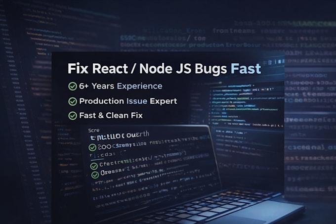 fix react node js or next js bugs quickly