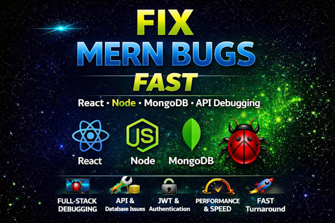 fix react, nodejs, and mern stack bugs fast
